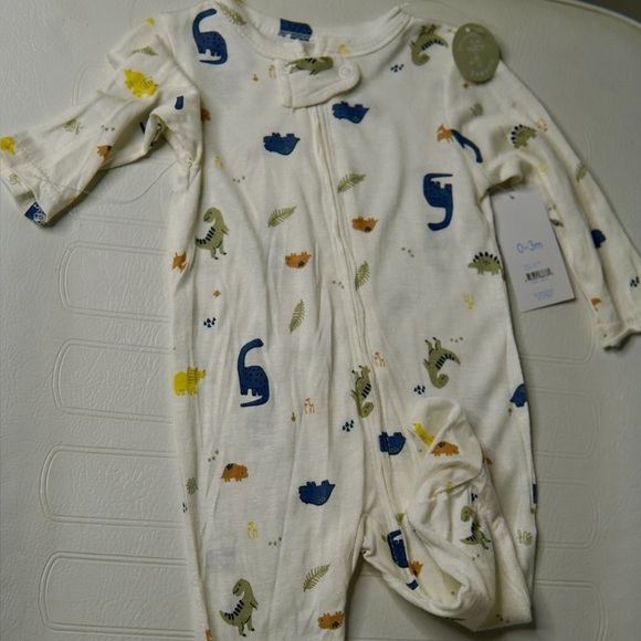 Dinosaur Print Baby Onesie and Hat Set - Picture 2 of 3